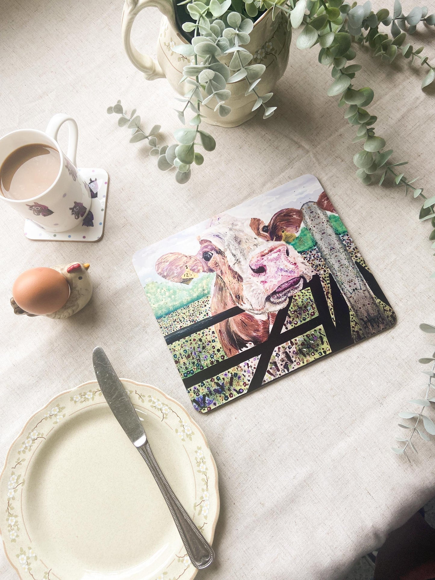 Betty| Ayrshire Cow Placemat | Farm Animal Table Mat