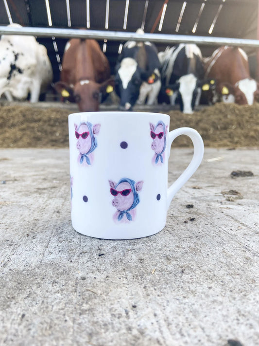 Beatrice| Sunglass lady | PigFine Bone China Mug | 10 oz