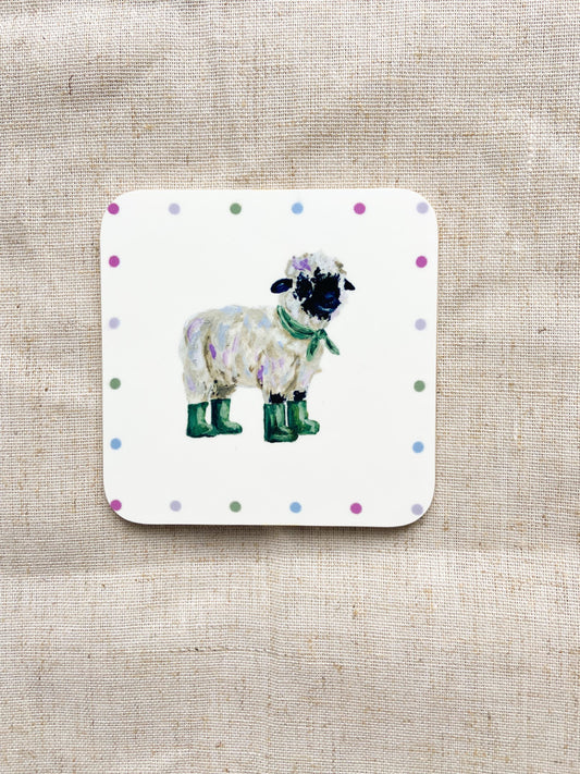 Sheep | Welly Boot lady | Farm Animal Coaster |