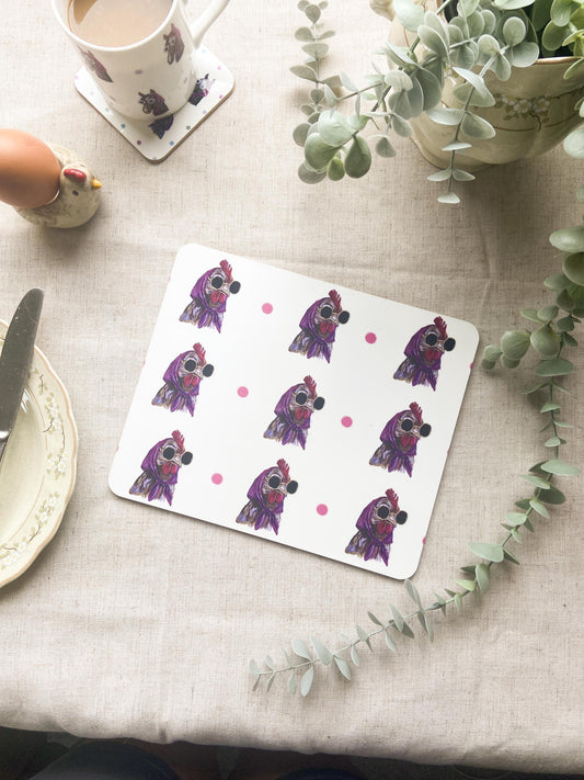The Sunglass Ladies | Brown hen Placemat | Country Kitchen Table Mat