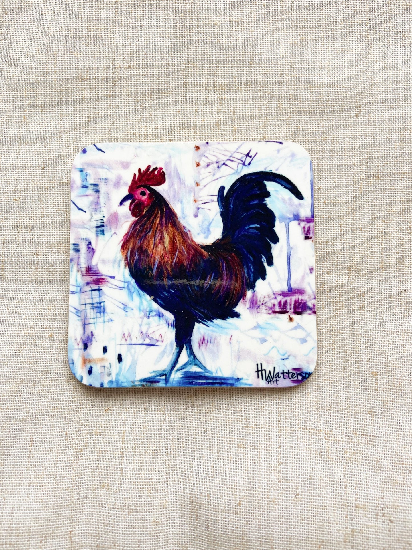 Vincent | Rooster Coaster | Colourful Farm Animal Drink Coaster