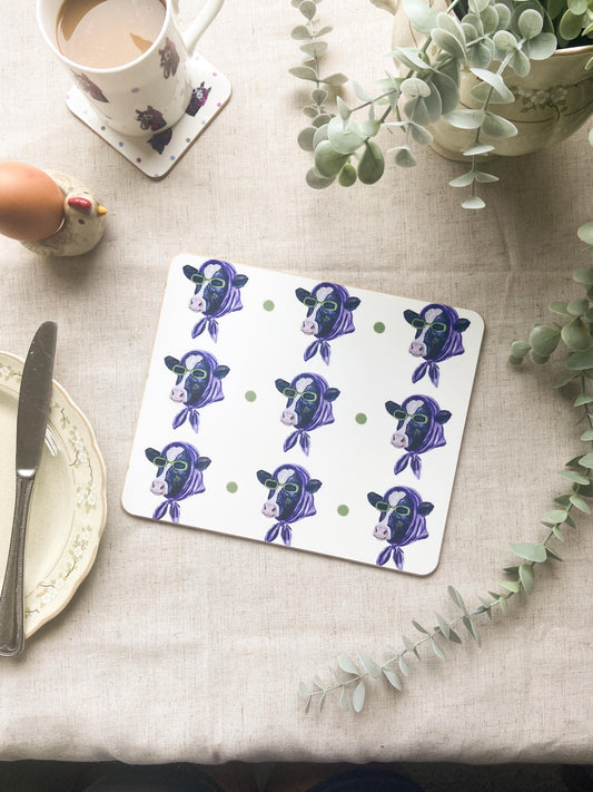 The Sunglass Ladies | Dairy Cow Placemat | Country Kitchen Table Mat