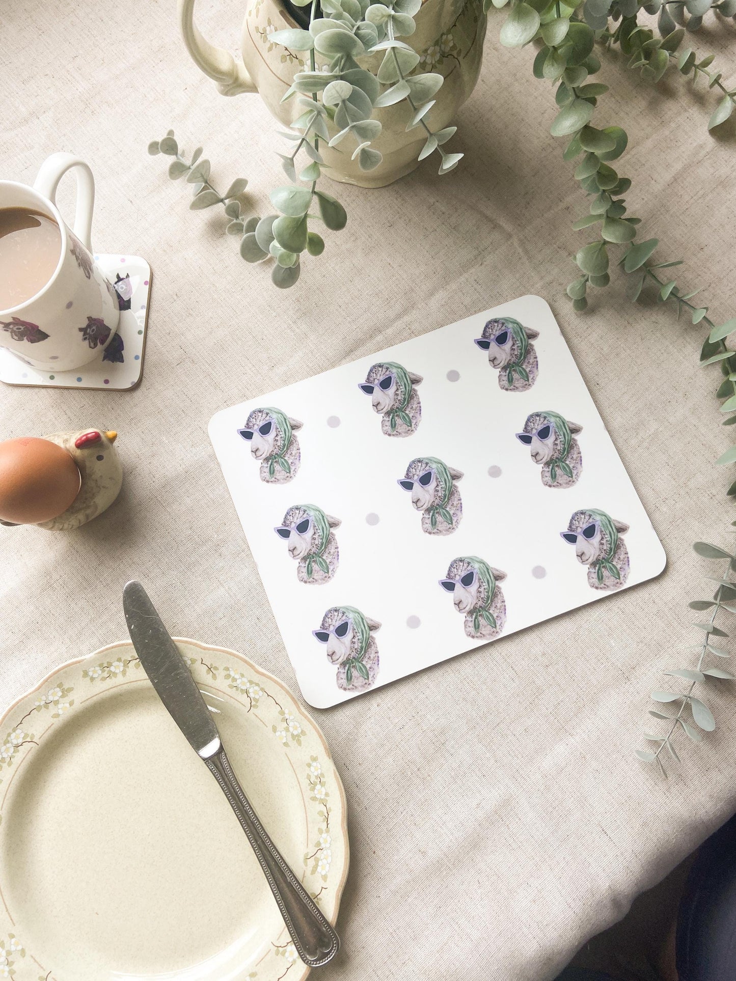 The Sunglass Ladies | Sheep Placemat | Country Kitchen Table Mat