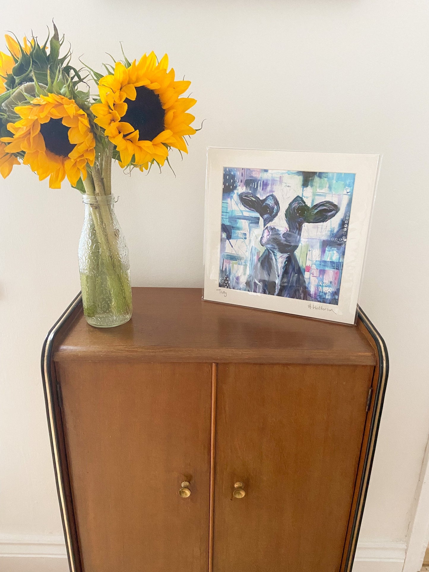 Trudy | Dairy Cow Art Print | | Colourful Farm Animal Print