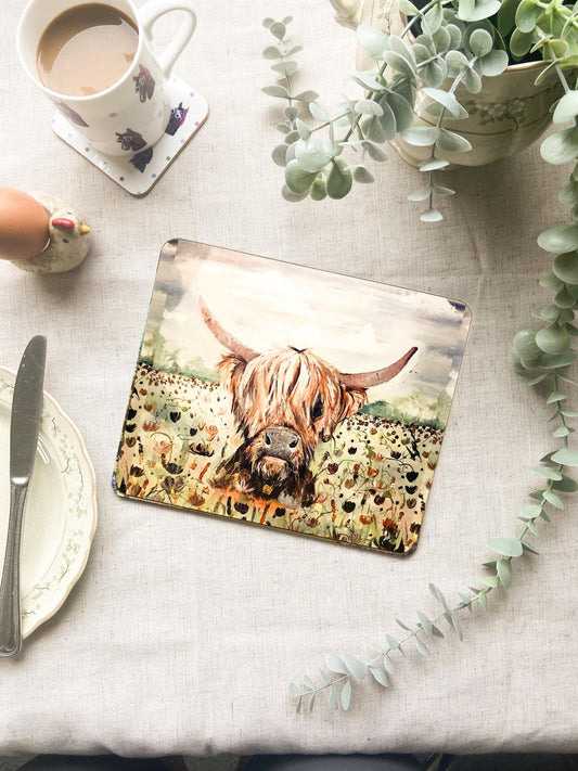 Ivy | Highland Cow Placemat | Farm Animal Table Mat