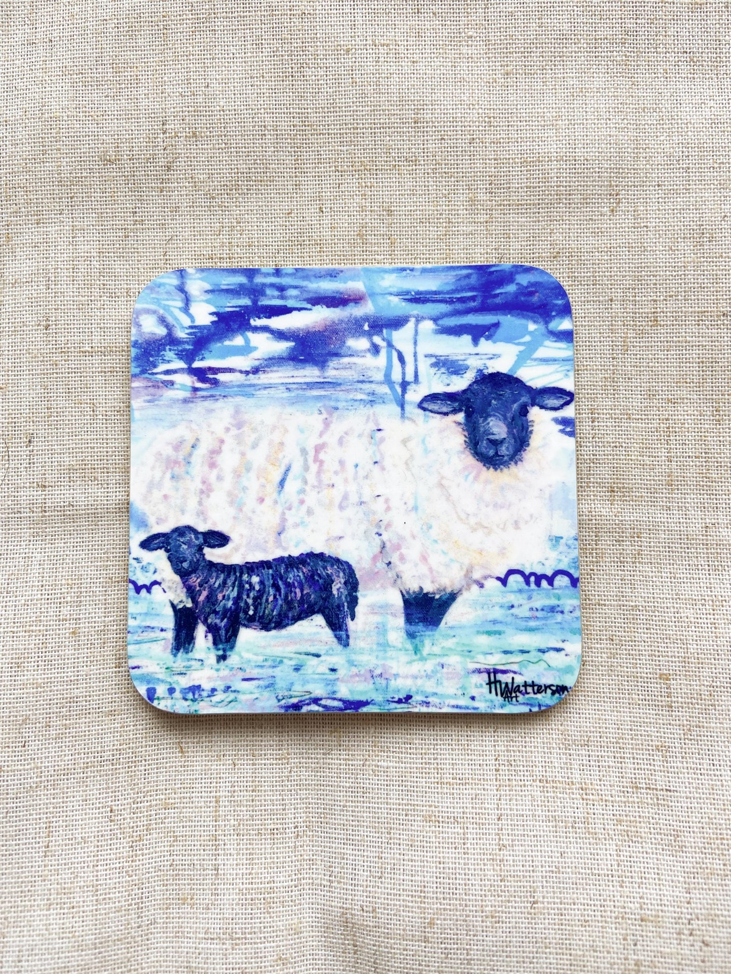 Fern & Lillian | Sheep Coaster | Colourful Farm Animal Drink Coaster