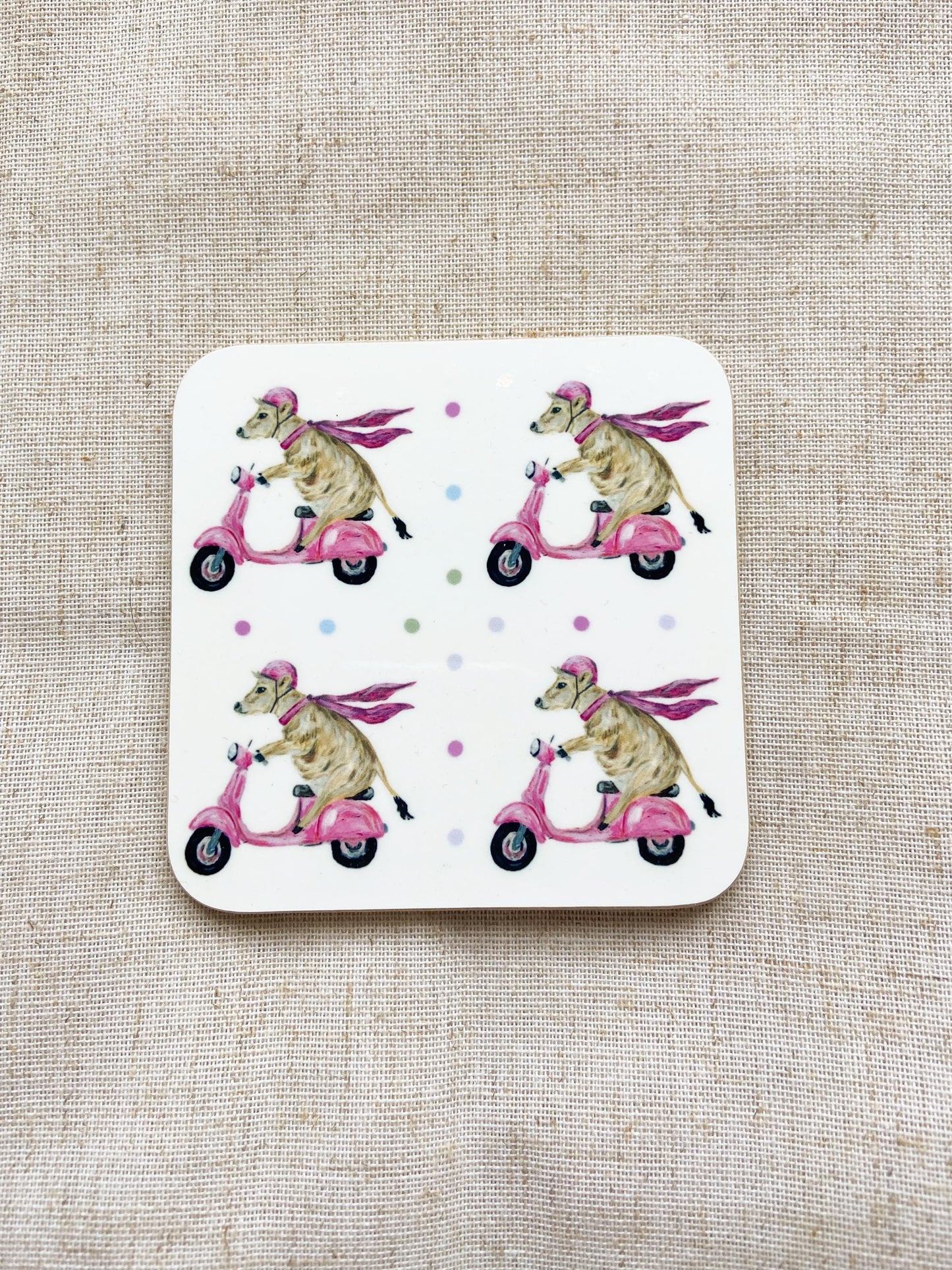 Scooter Animal Coaster Set | Dachshund, Cow, Sheep & Pig | Country Kitchen Gift